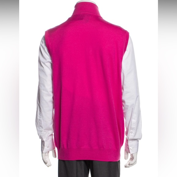 POLO GOLF RALPH LAUREN Merino Wool Turtleneck Sweater Vest PINK NEW - Picture 3 of 3